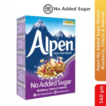 Alpen Muesli No Added Sugar Blueberry, 560 gm